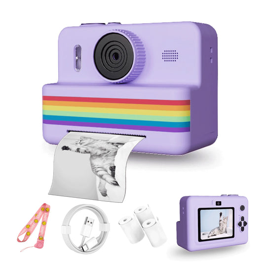 Cámara Instantánea de 2.8 Pulgadas con Pantalla Grande, Cámara Digital HD para Niños, Juguete Portátil de Impresión Sin Tinta para Exterior
