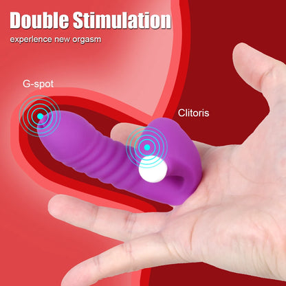 Vibrador con Funda para los Dedos y Correa para Mujer, Estimulador de Clítoris, Lamedores Vaginales, Tapón Anal, Juguetes Sexuales Eróticos para Parejas