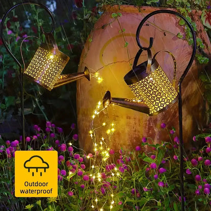 Regadera Solar Decorativa con Luces LED para Jardín, Impermeable IP65 - Iluminación Exterior para Patio, Camino y Decoración al Aire Libre