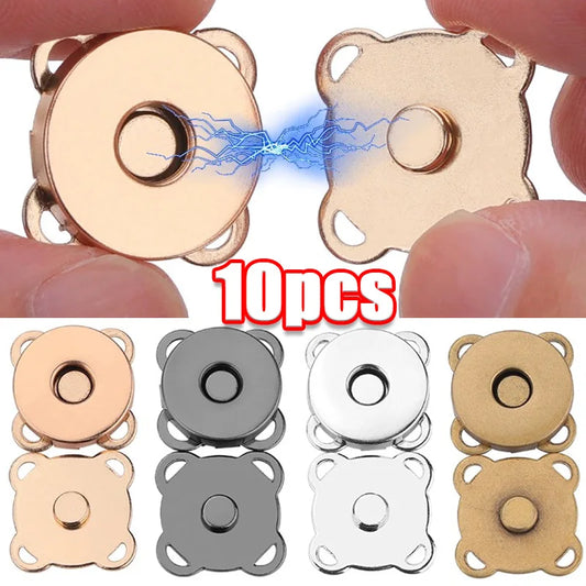 Botones Magnéticos Invisibles de Metal para Bolsos y Ropa – Cierres y Aseguradores para DIY (1/5/10 Sets)