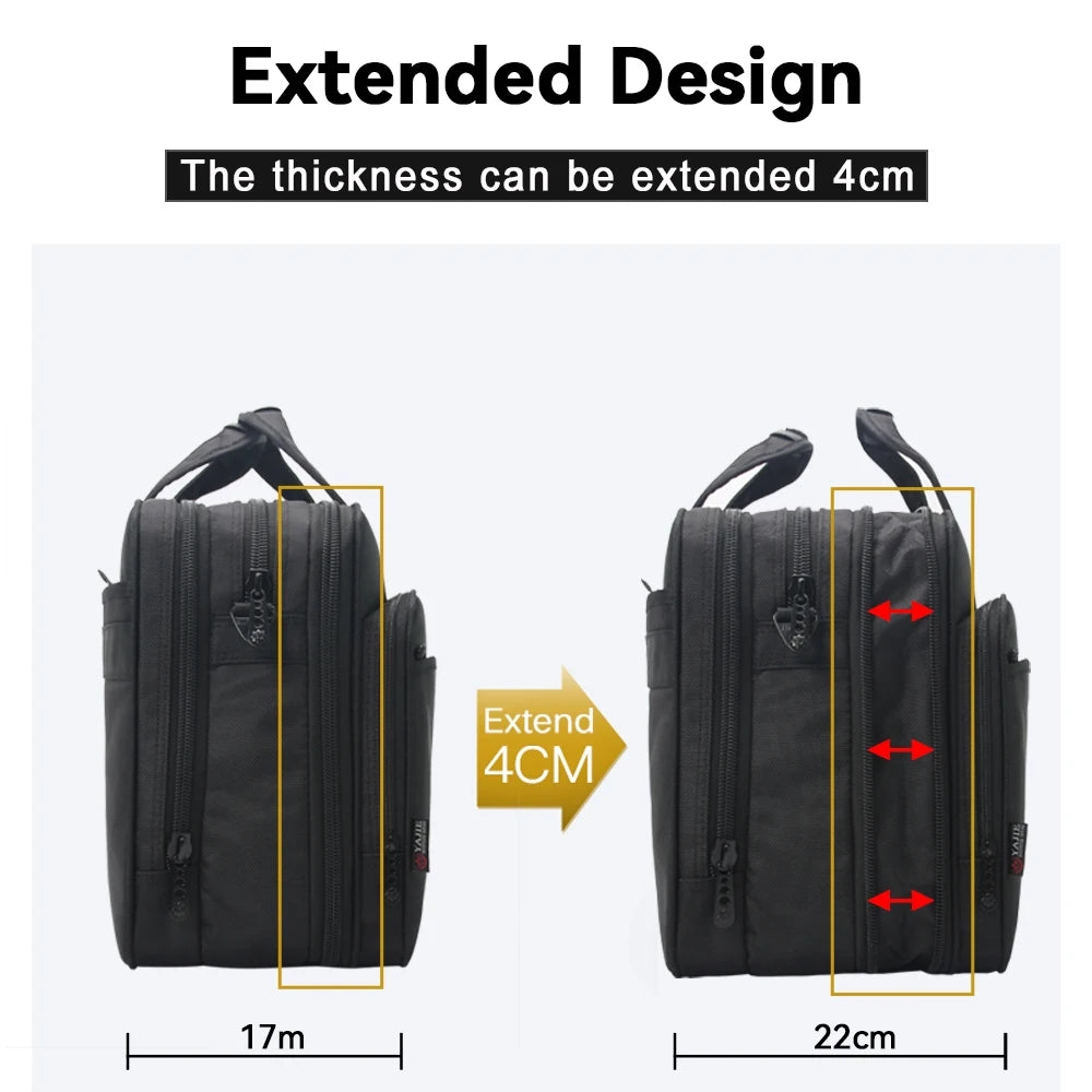 Maletín de Gran Capacidad para Hombre – Bolsa de Negocios para Laptop de 15.6", 17" y 19", Bolsa de Hombro de Lona con Compartimentos de Organización