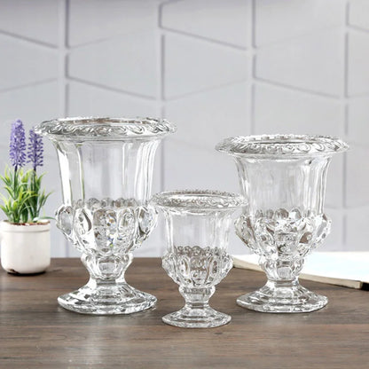 Florero de Vidrio Transparente – Jarrón Elegante para Decoración de Mesa y Plantas