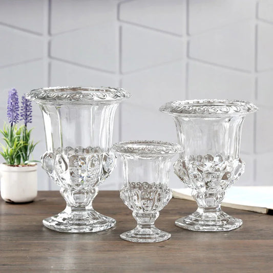 Florero de Vidrio Transparente – Jarrón Elegante para Decoración de Mesa y Plantas