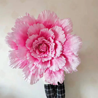 Decoración de boda de terciopelo, flor artificial grande, cabeza de peonía, bricolaje, fondo de flores de boda, decoración de pared, diseño de escenario para fiesta en casa