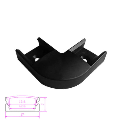 Perfil de Aluminio en Forma V/YW/U de 0.5m para Tira LED, Soporte de Canal, Cubierta DIY en Acabado Negro/Plata, Tiras de Canal de Cubierta Lechosa/Negra