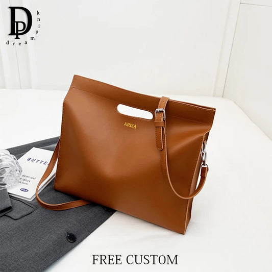 Bolso de Laptop de Lujo para Mujer - Maletín de Oficina Personalizado, Bolsa Crossbody de Gran Capacidad, Hecho en Cuero PU