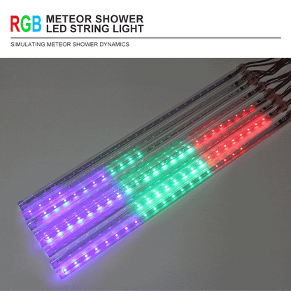 Luces de Cuerda LED de Lluvia de Meteoros 50cm con Enchufe EU, 8 Tubos Impermeables para Decoración de Navidad y Exterior
