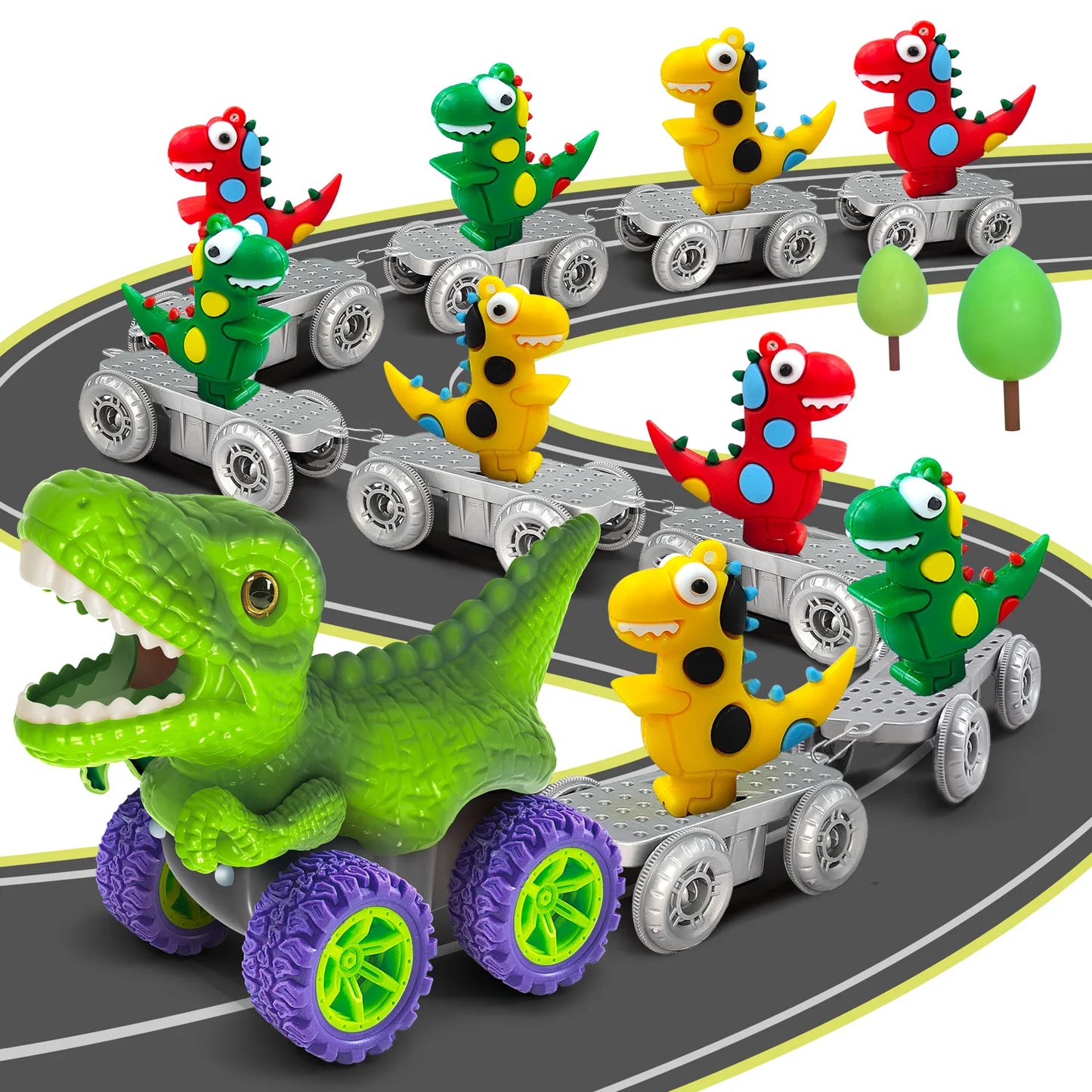 Set de Pista de Carreras Dinosaurio con Coches y Accesorios, 46-101 Piezas, Juguete Educativo para Niños con Carro Antigravedad, Regalo Perfecto para Niños