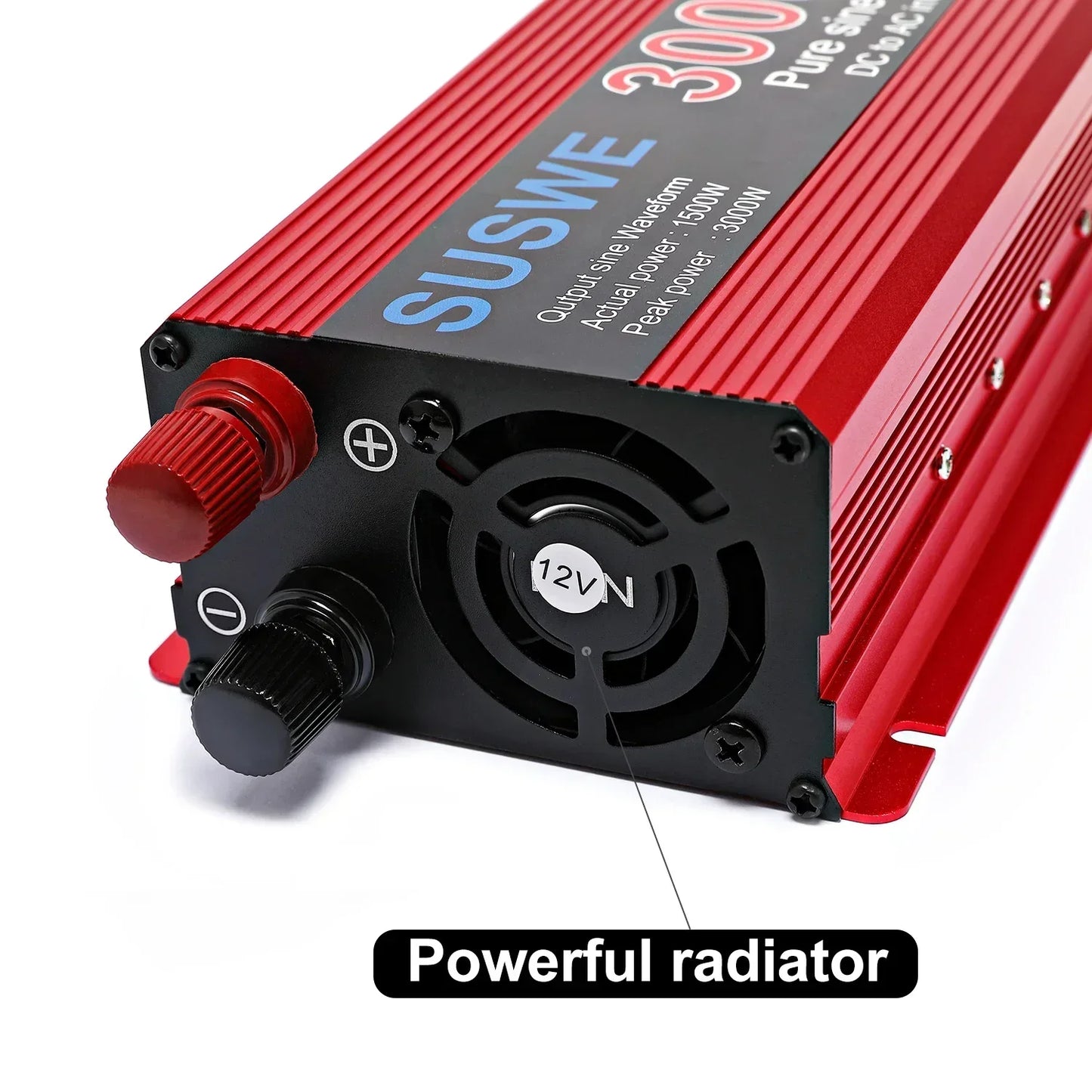 Inversor de Onda Sinusoidal Pura 12V a 110V/220V, Convertidor Portátil de Batería Solar, Potencia Pico de 1000W/2000W/2200W/3000W