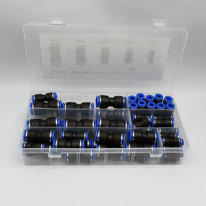 Juego de 60 Conectores Neumáticos Rápidos PU para Mangueras de Aire y Agua - Acoples de Liberación Rápida 4-6-8mm