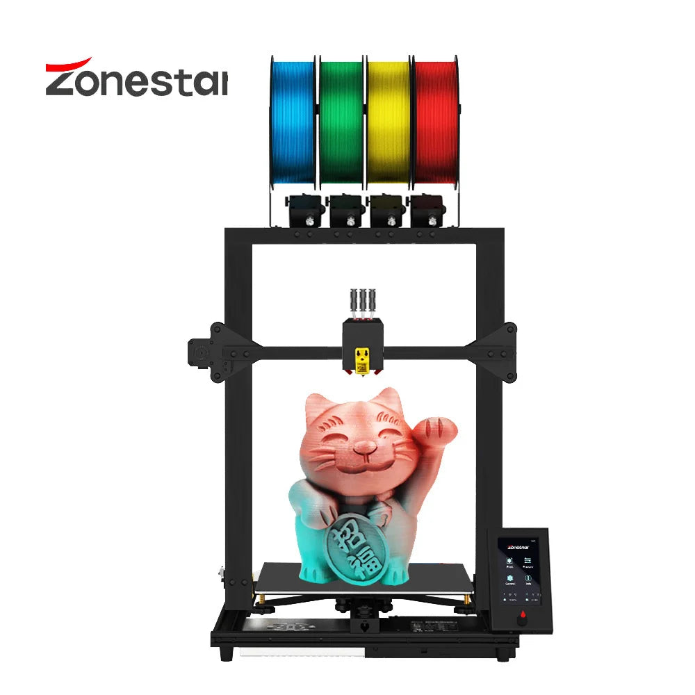 Impresora 3D ZONESTAR Z8PM4Pro MK2 | Kit DIY 4 Extrusores 4-IN-1-OUT para Impresión Multicolor de Alta Precisión
