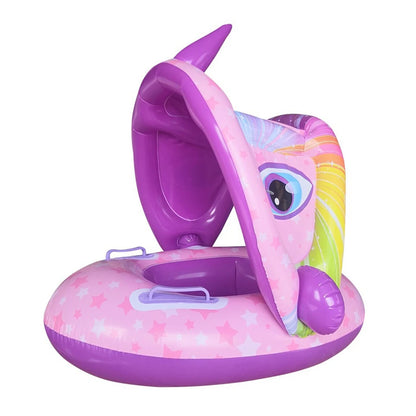 Flotador Inflable para Bebés con Sombrilla | Aro de Natación para Piscina, Playa y Bañera