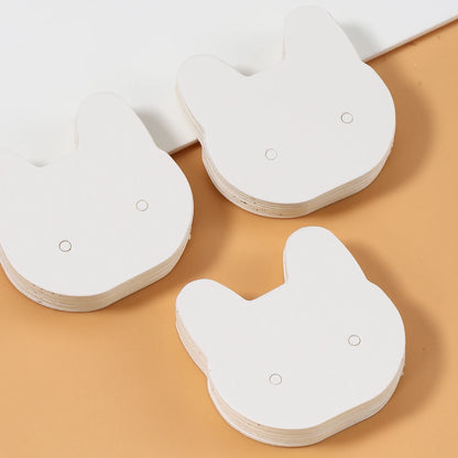 Tarjetas para Exhibición de Aretes y Collares - Pack de 50 Unidades con Diseño de Gato - 3.5x3.5 cm para Empaque de Joyería