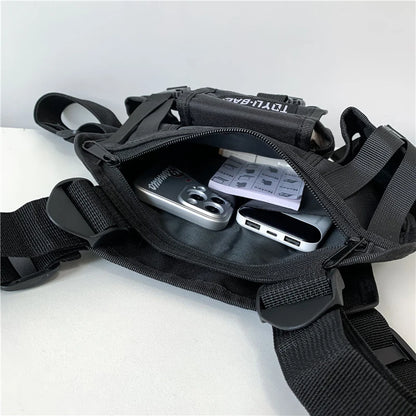 Mochila de Pecho Hip-Hop Streetwear Unisex - Bolso Táctico Multifuncional para Hombre y Mujer, Ideal para Viajes y Deportes