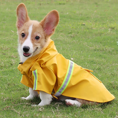 Chubasquero Grande para Perro, Ropa Impermeable con Capucha, Reflectante y a Prueba de Viento para Cachorros
