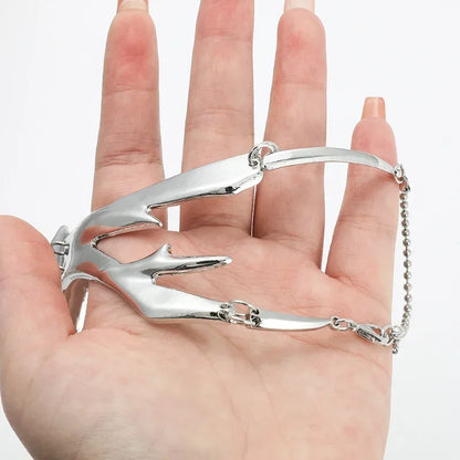 Máscara Gótica de Moda - Accesorio Individual de Joyería Cyberpunk en Color Plateado Irregular