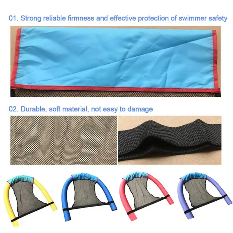 Colchoneta Flotante para Piscina - Hamaca de Agua Inflable con Cubierta de Red y Anillo de Natación