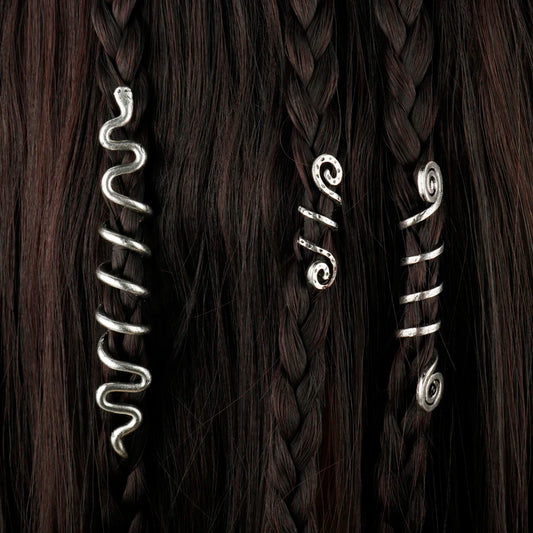 Abalorios en Espiral Vikingos para Trenzas de Pelo, Joyería Vintage para Barba, Horquilla para Niña y Mujer - Accesorios para el Cabello