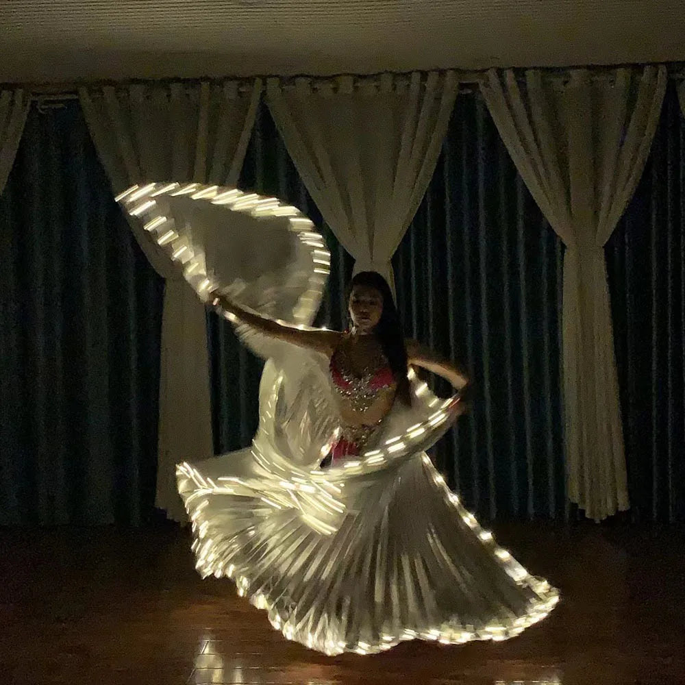 Nuevo Estilo de Alas Luminosas LED para Danza del Vientre con Propiedades Fluorescentes - Luces Amarillas