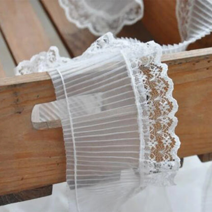 Encaje de Flores 3D en Cinta Ancha - 7cm de Ancho, Ribete de Tela Bordado Blanco para Vestido de Novia y Manualidades DIY