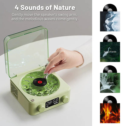 Mini Altavoz Bluetooth Retro con Ruido Blanco | Portable y Vintage con Luz RGB, Ideal para Dormir y Relajarse