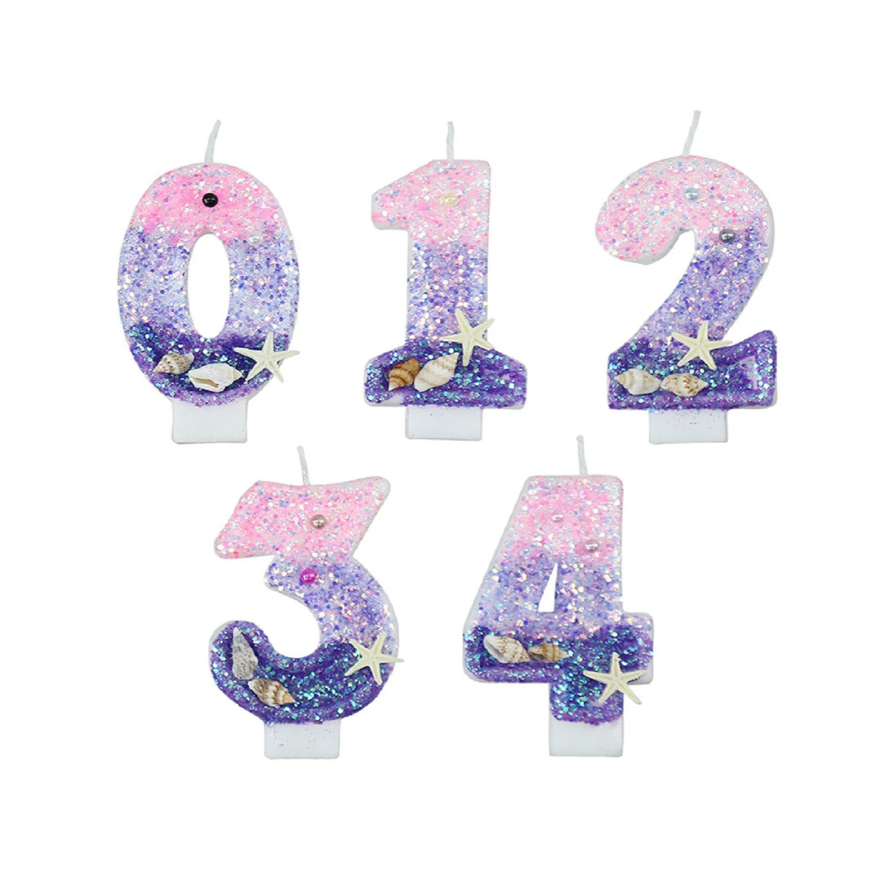 Decoración de Pastel Sirena Oceánica - Vela Digital en Forma de Sirena Rosa y Púrpura para Cumpleaños