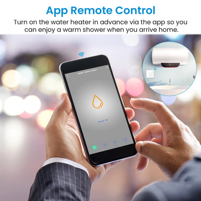 Interruptor de Calentador de Agua LoraTap WiFi | Control Remoto Smart Life Tuya, Monitoreo de Energía, Compatible con Alexa y Google Home