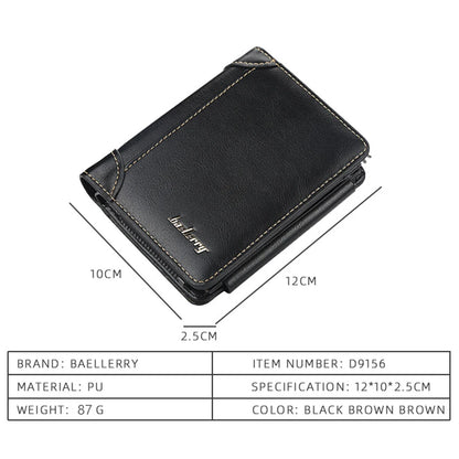 Nueva Billetera Corto para Hombre en Cuero PU de Alta Calidad con Cremallera, Diseño Vintage, Cartera con Bolsillo para Monedas y Ranura para Tarjetas