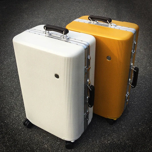 Maleta de Viaje con Marco de Aluminio y Gran Capacidad, con Cerradura de Contraseña, Ruedas Mudas, Diseño Fashion en ABS+PC, Ligera y Duradera