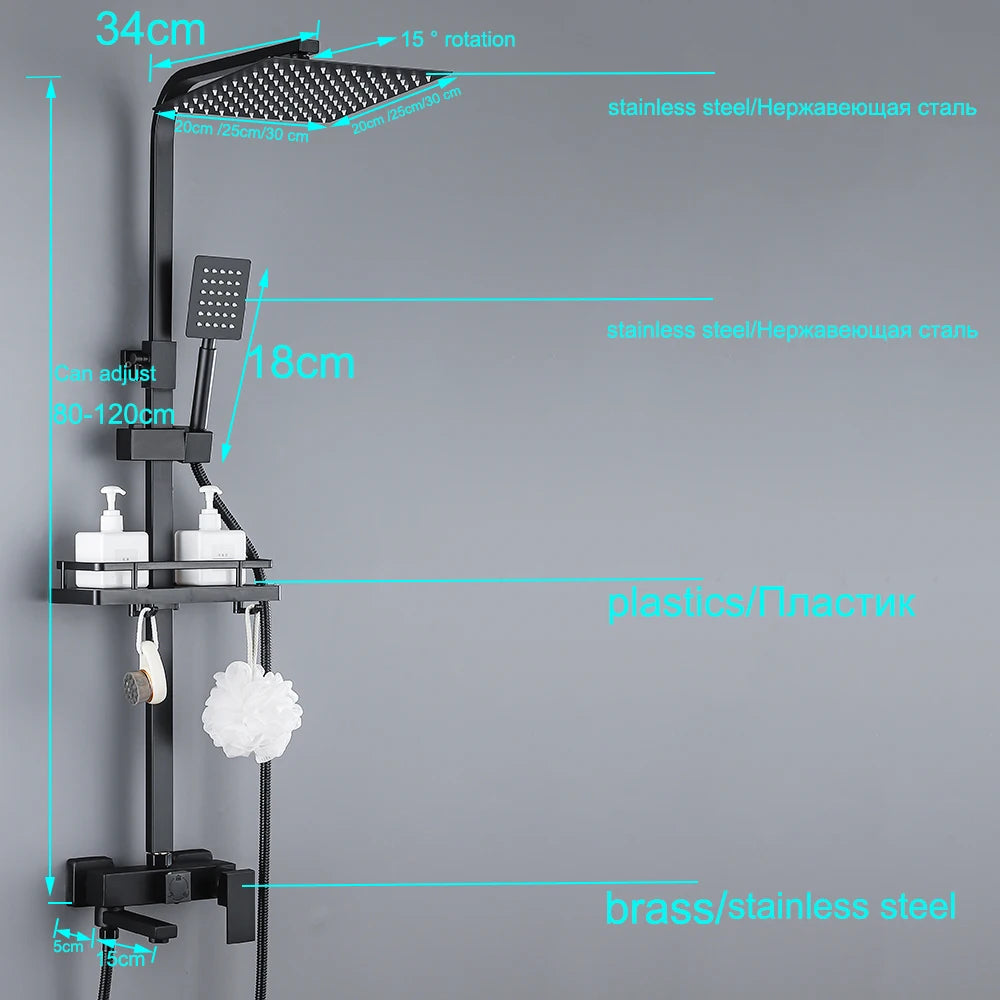 Grifo de Ducha Negro con Caño Largo, Multifuncional de Acero Inoxidable 304, Grifo de Bañera con Bidet Rociador de Agua Caliente y Fría