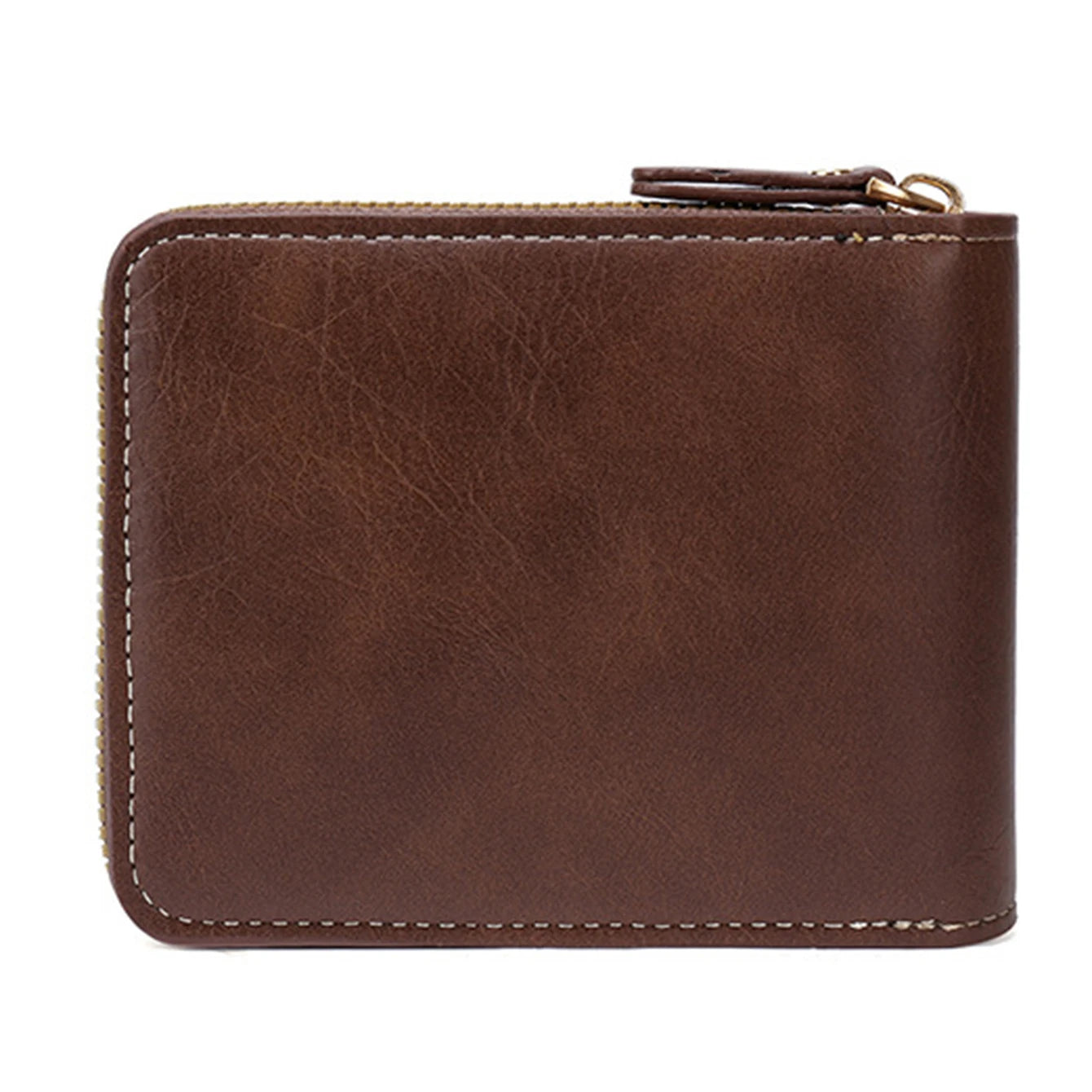 Billetera Hombre Vintage de Alta Calidad en Cuero PU con Bolsillo para Monedas, Tríptico y Cremallera