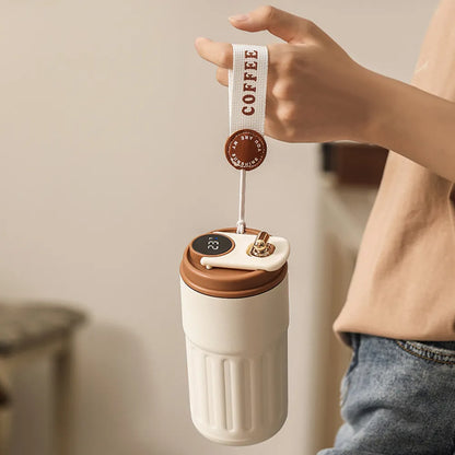 Termo Inteligente con Pantalla LED de Temperatura - Taza de Café de Acero Inoxidable 316 - Termo Portátil al Vacío