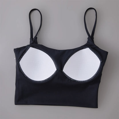 Top Deportivo para Mujer con Espalda Cruzada y Nudo - Sujetador de Yoga con Tirantes Finos, Rápido Secado y Soporte Medio