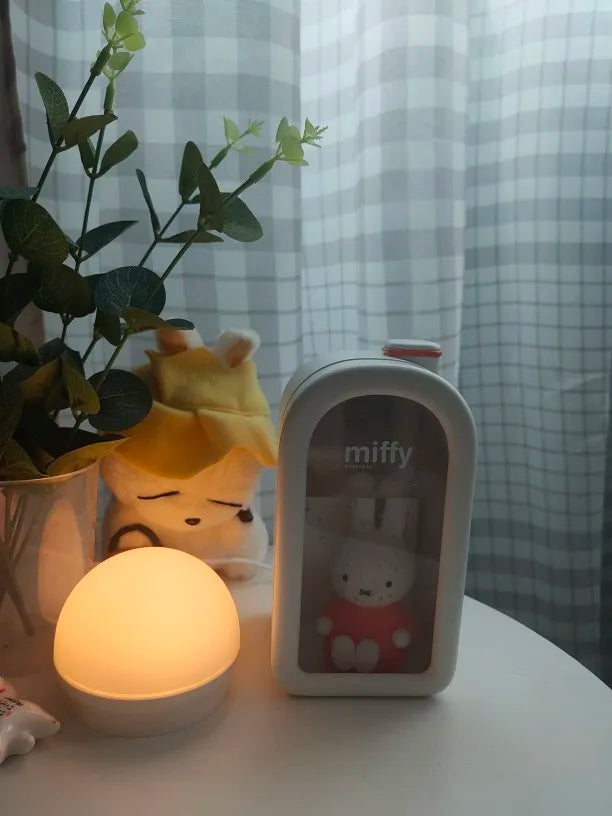 Miffy X MIPOW 380ML - Humidificador Ultrasónico con Luz Nocturna LED - USB Recargable para Dormitorio y Regalos
