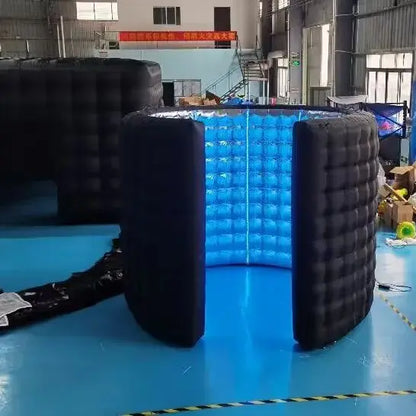 Cabina de Fotos Inflable 360 con 24 Tubos LED y Ventilador de Aire, Fondo para Fiesta, Boda, Cumpleaños