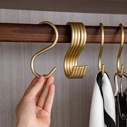 Ganchos de Aleación de Aluminio en Forma de S – Colgador Práctico para Ropa y Cocina, Juego de 5 Piezas