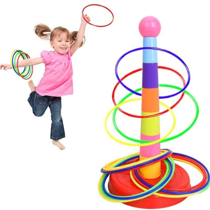 Juego de Lanzamiento de Anillos y Apilamiento de Copas para Niños - Juego Interactivo de Padres e Hijos al Aire Libre