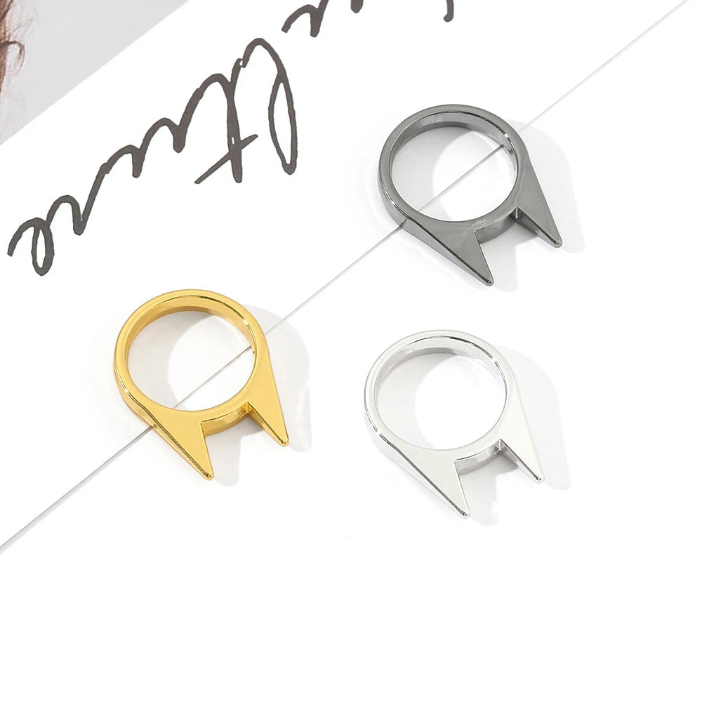 Anillo de Autodefensa de Supervivencia al Aire Libre para Hombres y Mujeres, Anillo Portátil de Autodefensa, Anillo Protector de Dedo para Arma, Senderismo y Camping, Joyería
