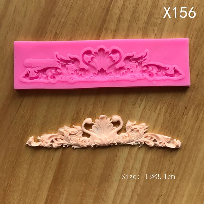Molde de Silicona con Borde de Encaje para Manualidades - Herramienta de Cerámica y Escultura 3D