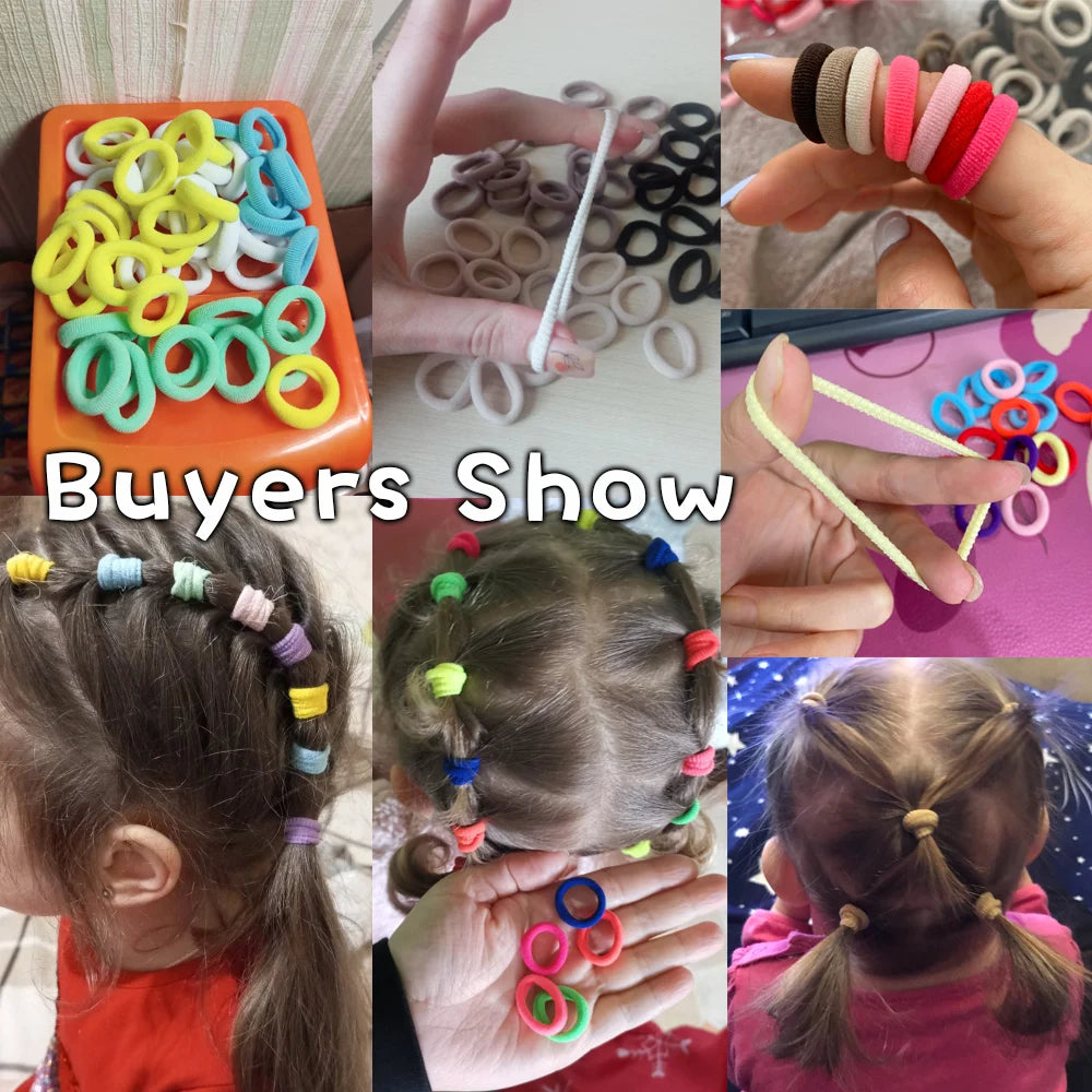 Coleteros Coloridos de Nailon para Niñas - Set de 50 Accesorios para el Cabello - Scrunchies Básicos y Elásticos