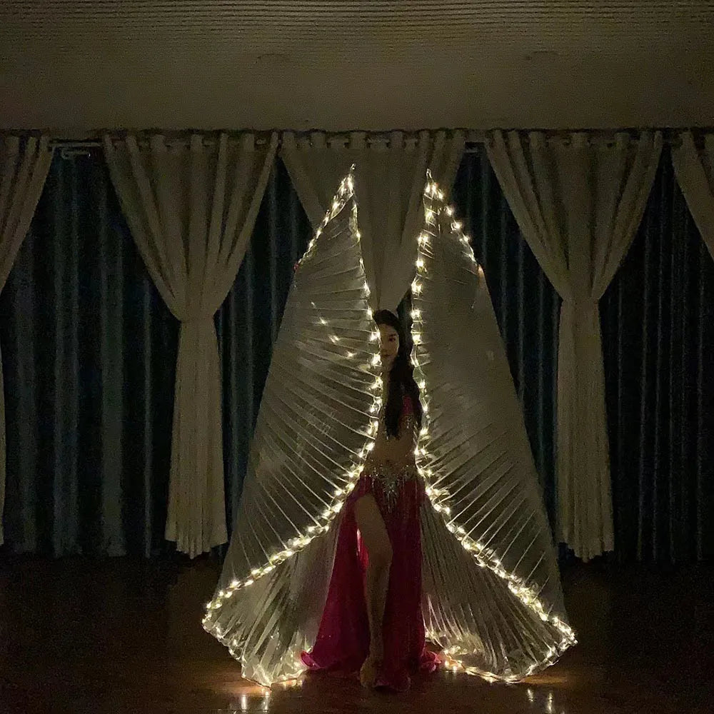 Nuevo Estilo de Alas Luminosas LED para Danza del Vientre con Propiedades Fluorescentes - Luces Amarillas