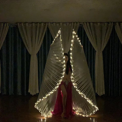 Nuevo Estilo de Alas Luminosas LED para Danza del Vientre con Propiedades Fluorescentes - Luces Amarillas