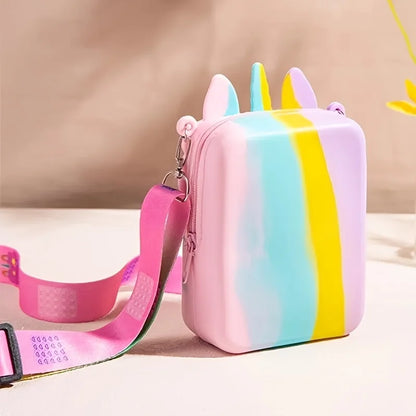 Monedero de Silicona para Niñas – Bolso Mensajero de Animalito para Niños, Monedero Antiestrés Pop Fidget