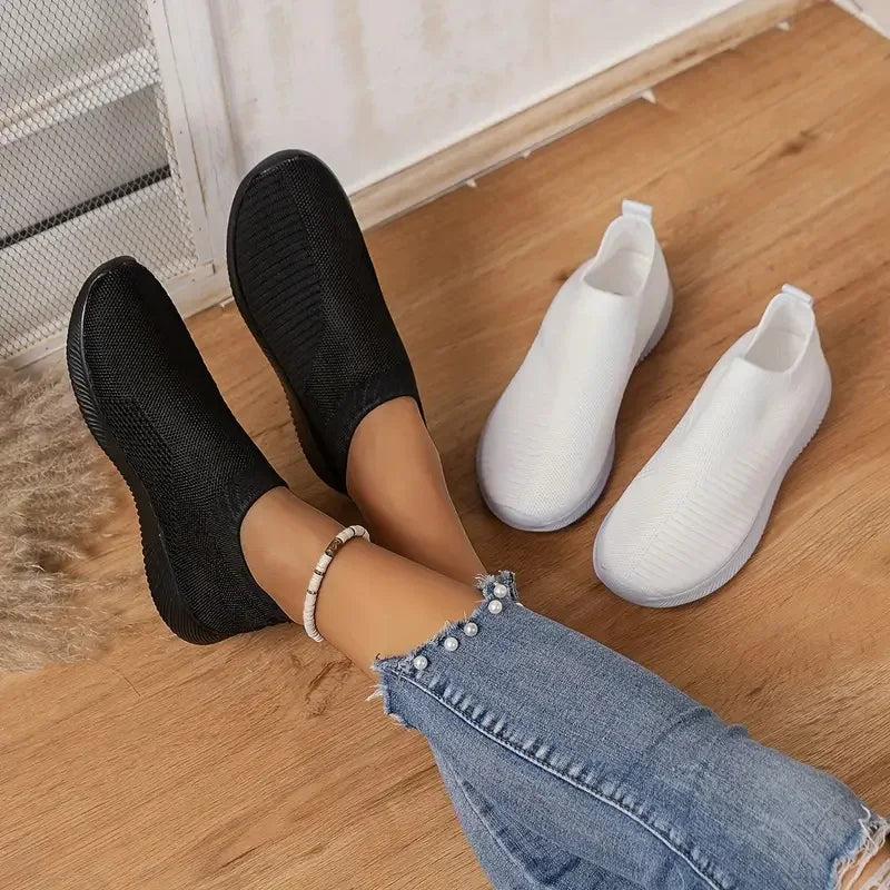 Zapatillas Deportivas para Mujer - Sneakers de Color Sólido de Malla Transpirable, Ligeras y Bajo Tiro para Caminar y Correr
