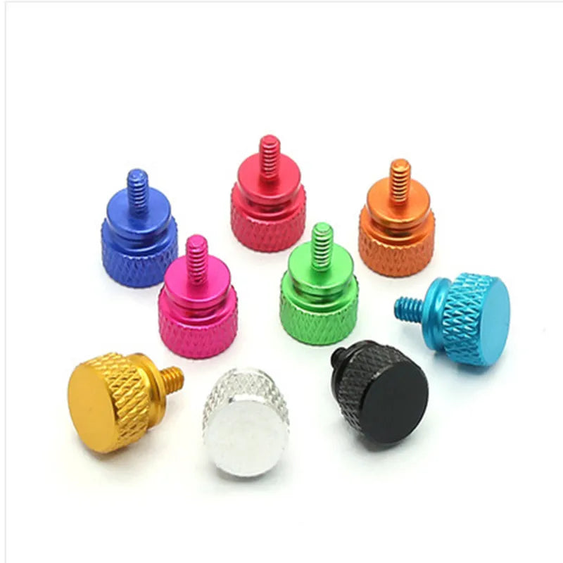 3/5/10 Pcs Tornillos de Paso de Aluminio para Caja de Computadora - Tornillos de Mano Anodizados, 6#-32x6/M3.5, 11 Colores Disponibles