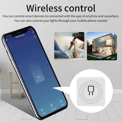 Módulo de Interruptor Inteligente WiFi 16A/20A Mini, Control Remoto por APP Cozy Life, Compatible con Alexa y Google Home, Automatización por Voz