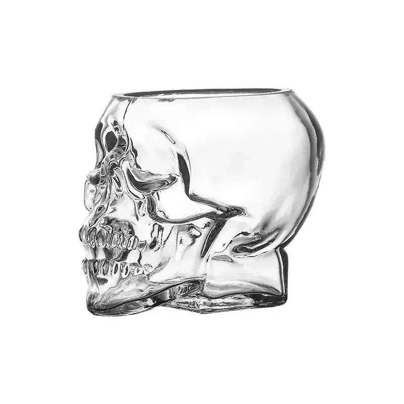 Taza de Cristal Transparente con Cabeza de Calavera - Vaso para Café, Jugo, Whisky, Vino y Cerveza, Perfecto para Halloween