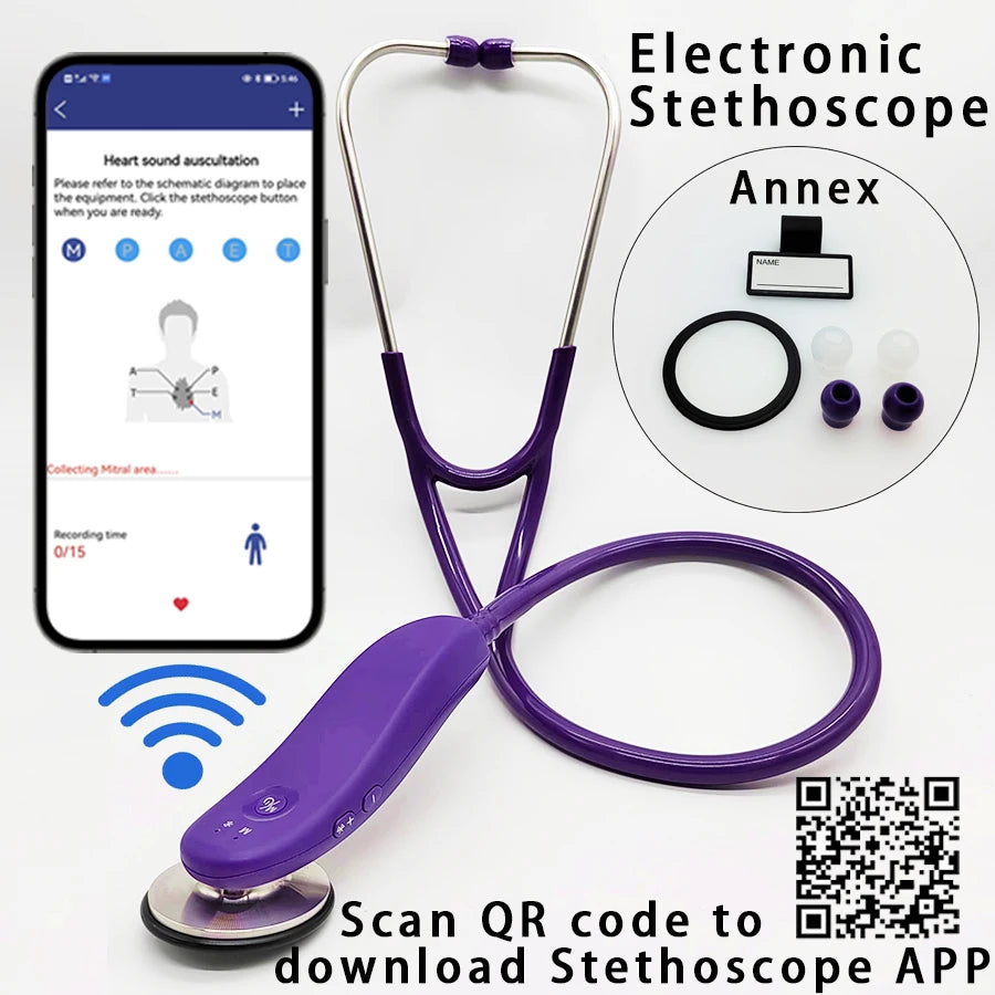 Estetoscopio Digital Inteligente Bluetooth Médico | Grabación, Almacenamiento y Consulta Remota | Ideal para Doctores y Enfermeros