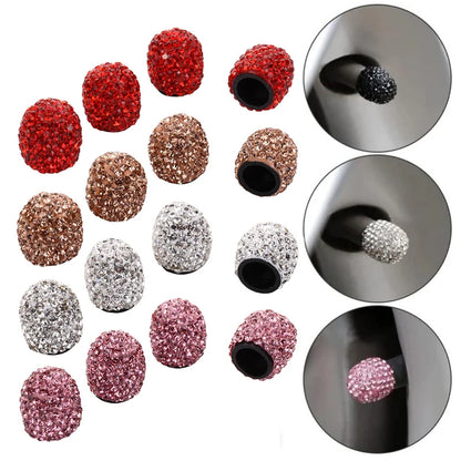 Tapas de Válvula para Llantas con Diamantes (4 piezas) – Cubierta de Válvula Antipolvo Brillante para Coche