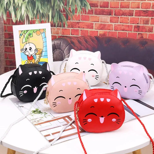 Bolso Infantil de Carácter de Gato – Bolsa Crossbody para Niños, Mochila Pequeña de PU con Diseño de Animal, Ideal para Kindergarten y Uso Diario
